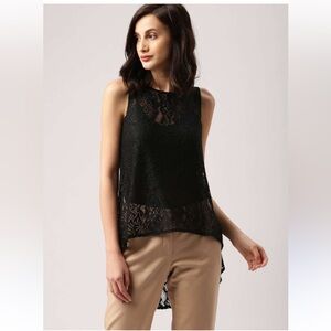 Buffalo David Britton High Low Back Lace Tank Top